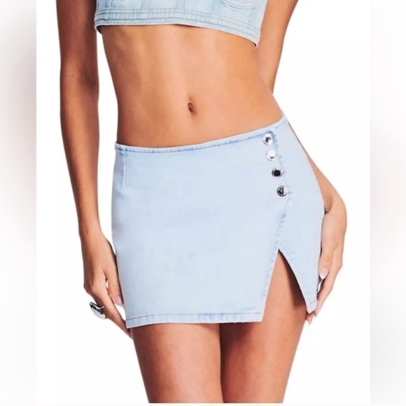 Retrofete Dresses & Skirts - RETROFETE Kayden Mini Skirt Light Denim Blue NWT